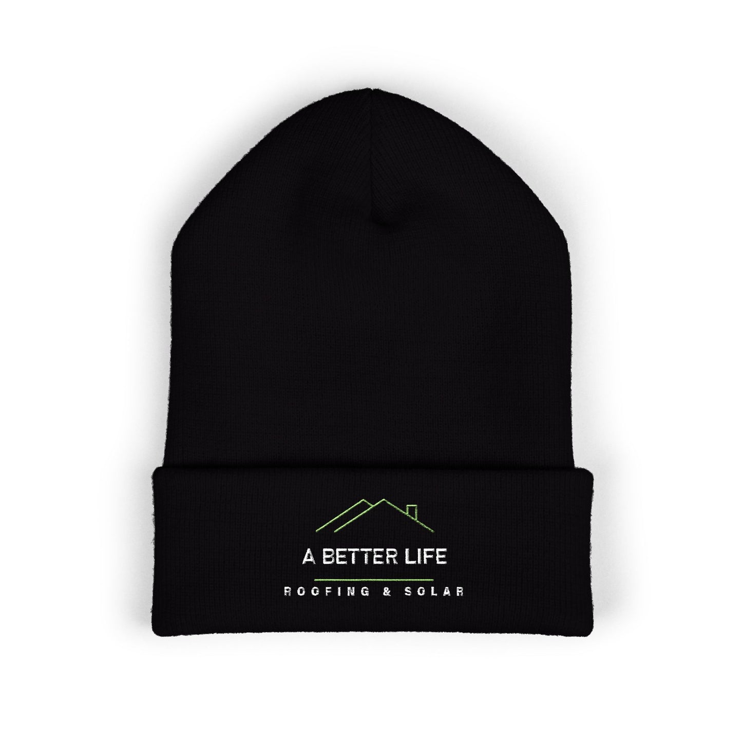 A Better Life Roofing & Solar Embroidered Classic Cuffed Beanie - Cozy Winter Hat, Perfect Gift, Casual Style, Outdoor Essential, Personalized Fashion