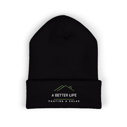 A Better Life Roofing & Solar Embroidered Classic Cuffed Beanie - Cozy Winter Hat, Perfect Gift, Casual Style, Outdoor Essential, Personalized Fashion