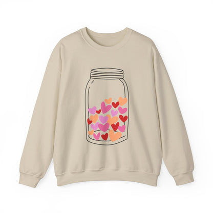 Mason Jar Hearts Valentines Day Sweatshirt, Valentine Shirts for women and girls, Valentines Day Gifts for Mom