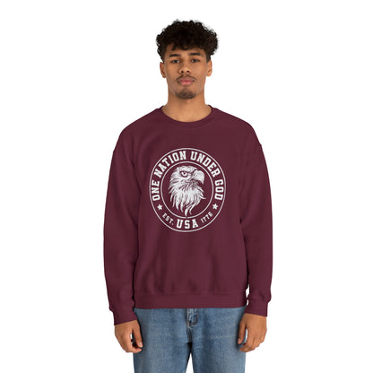 USA Sweatshirt One Nation Under God Unisex Heavy Blend™ Crewneck Sweatshirt