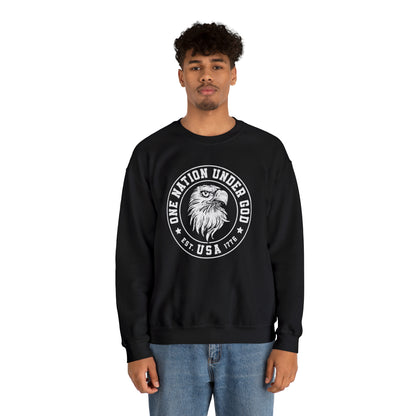 USA Sweatshirt One Nation Under God Unisex Heavy Blend™ Crewneck Sweatshirt