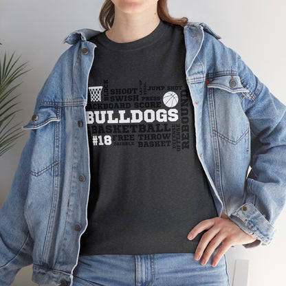 EK Bulldogs Basketball CUSTOM JERSEY # Unisex Heavy Cotton Tee