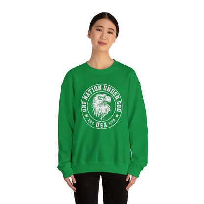 USA Sweatshirt One Nation Under God Unisex Heavy Blend™ Crewneck Sweatshirt