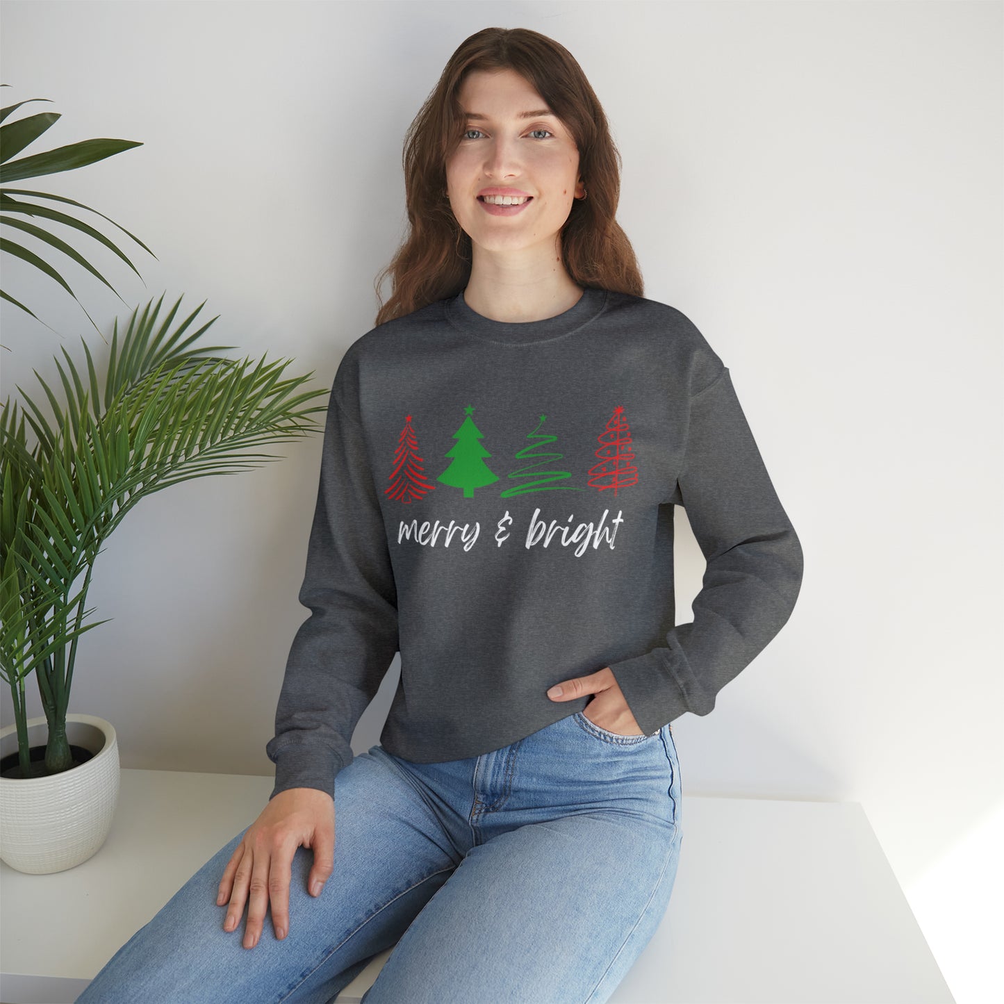 Merry and Bright Christmas Crewneck Sweatshirt