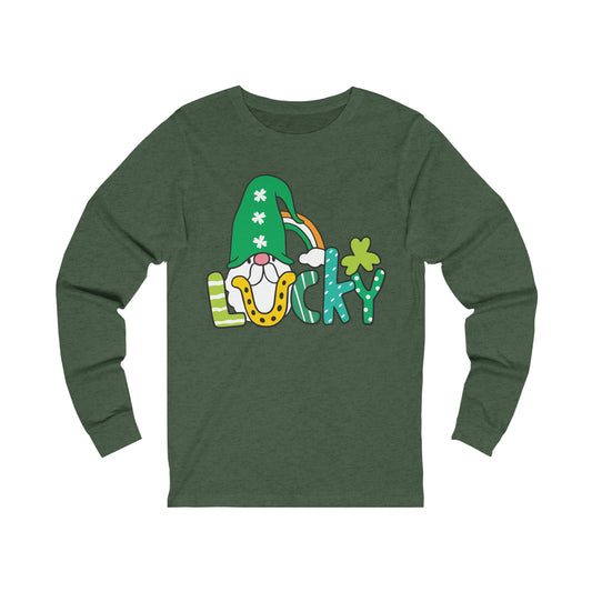 St Pattrick's Day Lucky Unisex Jersey Long Sleeve Tee