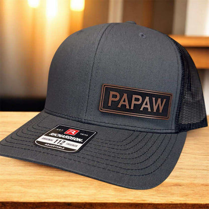 PAPAW Leather Patch Trucker Hat | Personalized Grandparent Name