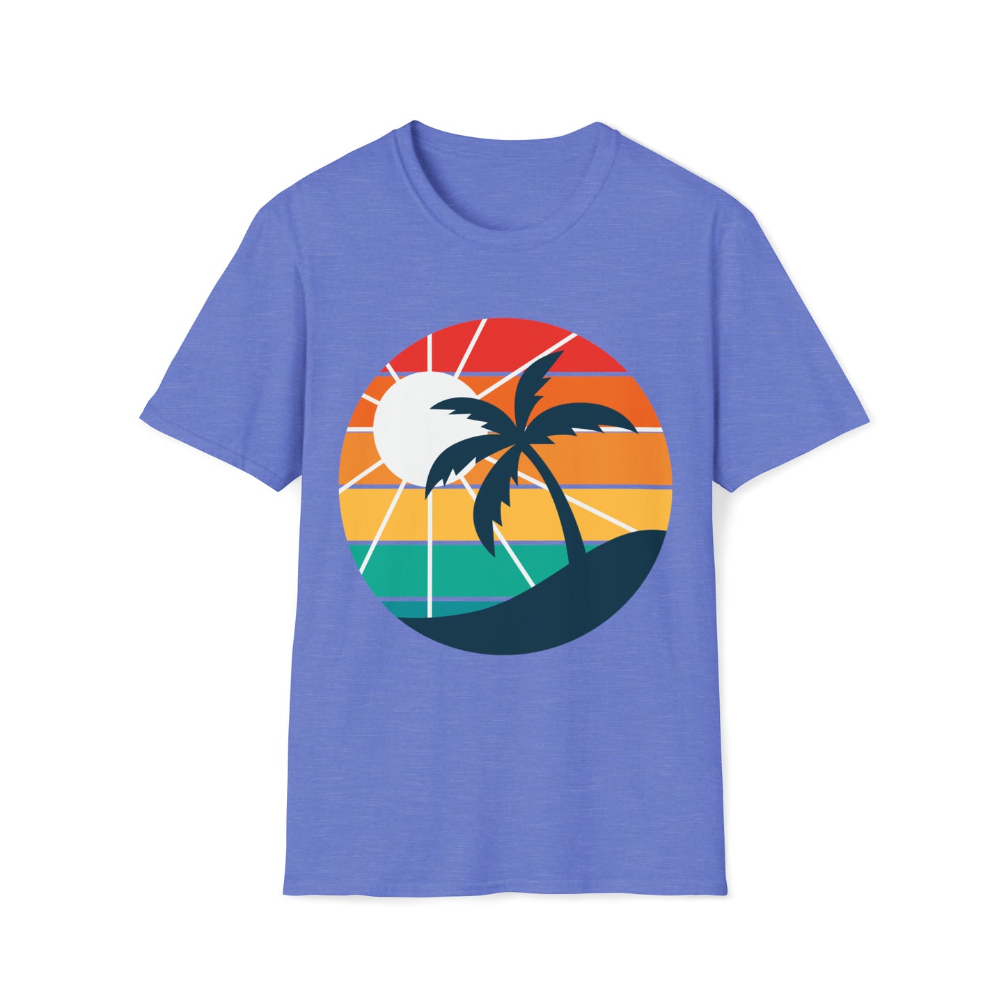 Sunset Palm Nature Graphic Tee Unisex Softstyle T-Shirt