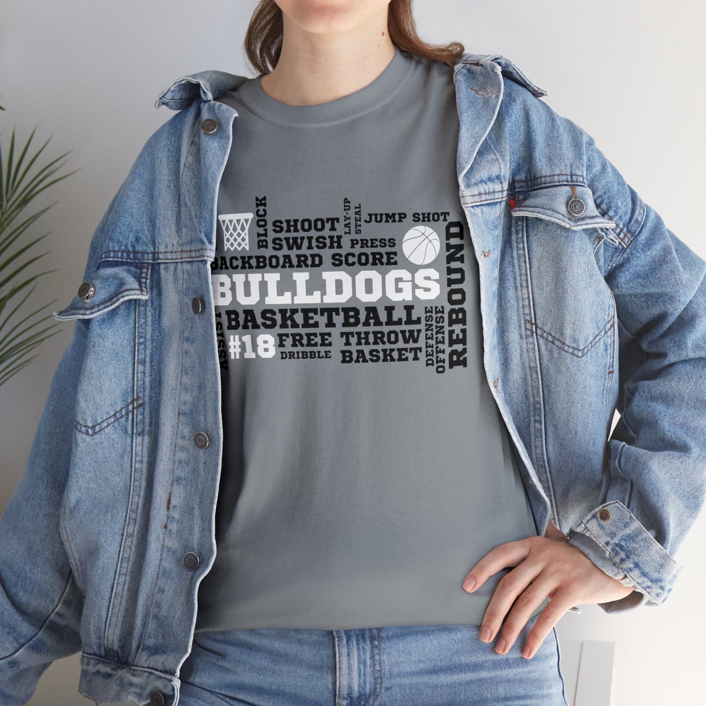 EK Bulldogs Basketball CUSTOM JERSEY # Unisex Heavy Cotton Tee