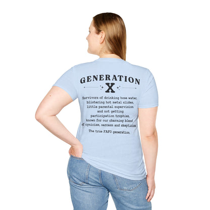 Generation X Softstyle T-Shirt Front and Back Print