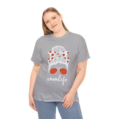 Mom Life Basketball Unisex Heavy Cotton Tee