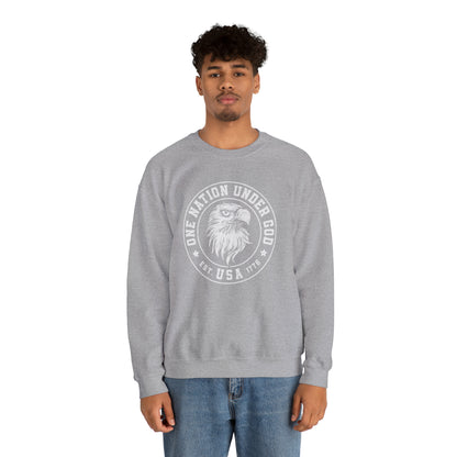 USA Sweatshirt One Nation Under God Unisex Heavy Blend™ Crewneck Sweatshirt