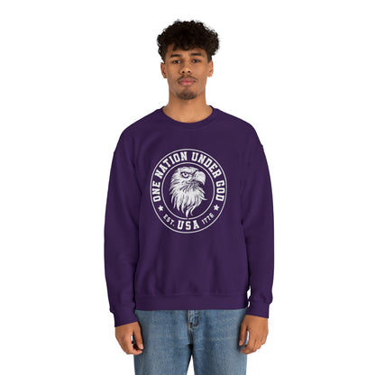 USA Sweatshirt One Nation Under God Unisex Heavy Blend™ Crewneck Sweatshirt