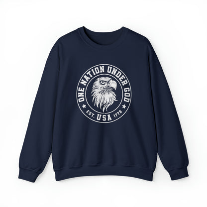 USA Sweatshirt One Nation Under God Unisex Heavy Blend™ Crewneck Sweatshirt