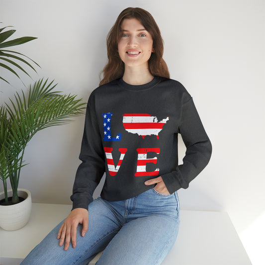 LOVE America Sweatshirt Unisex Heavy Blend™ Crewneck Sweatshirt