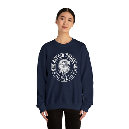 USA Sweatshirt One Nation Under God Unisex Heavy Blend™ Crewneck Sweatshirt