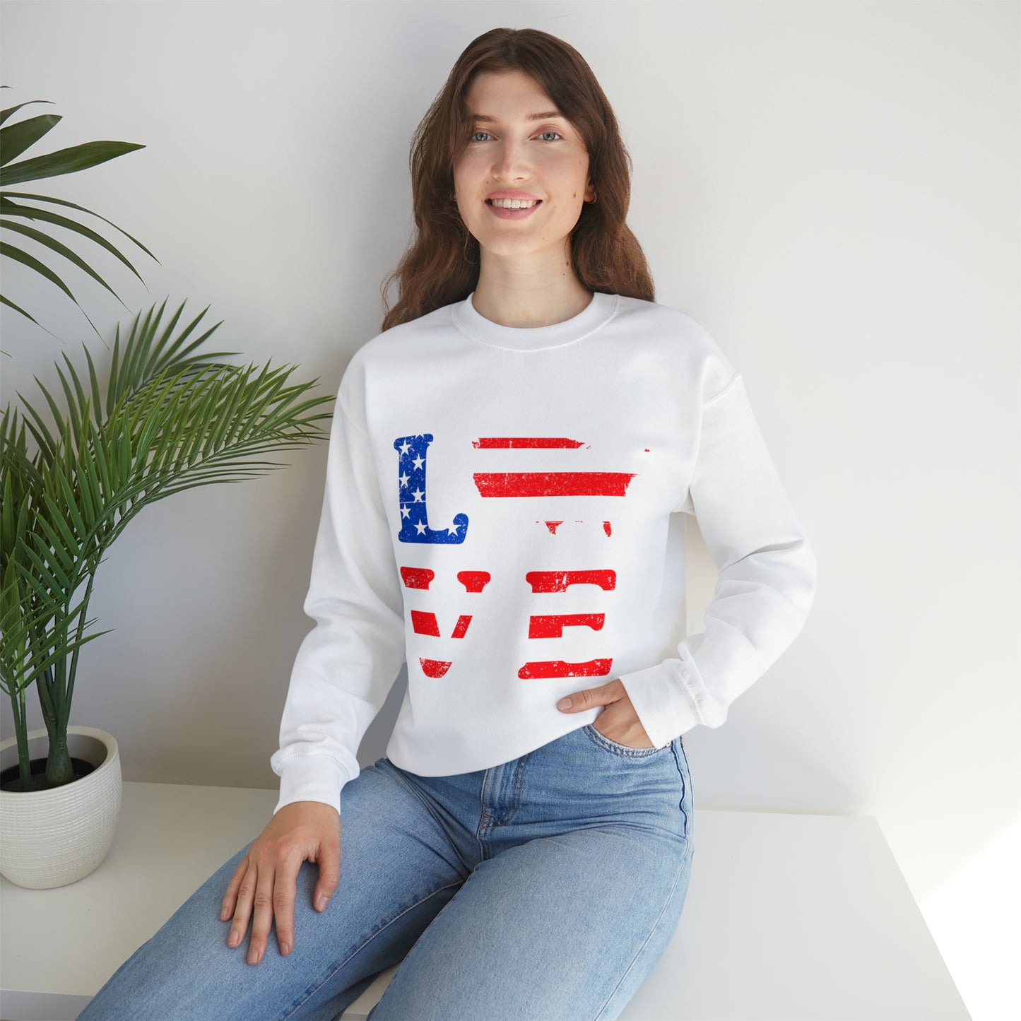 LOVE America Sweatshirt Unisex Heavy Blend™ Crewneck Sweatshirt