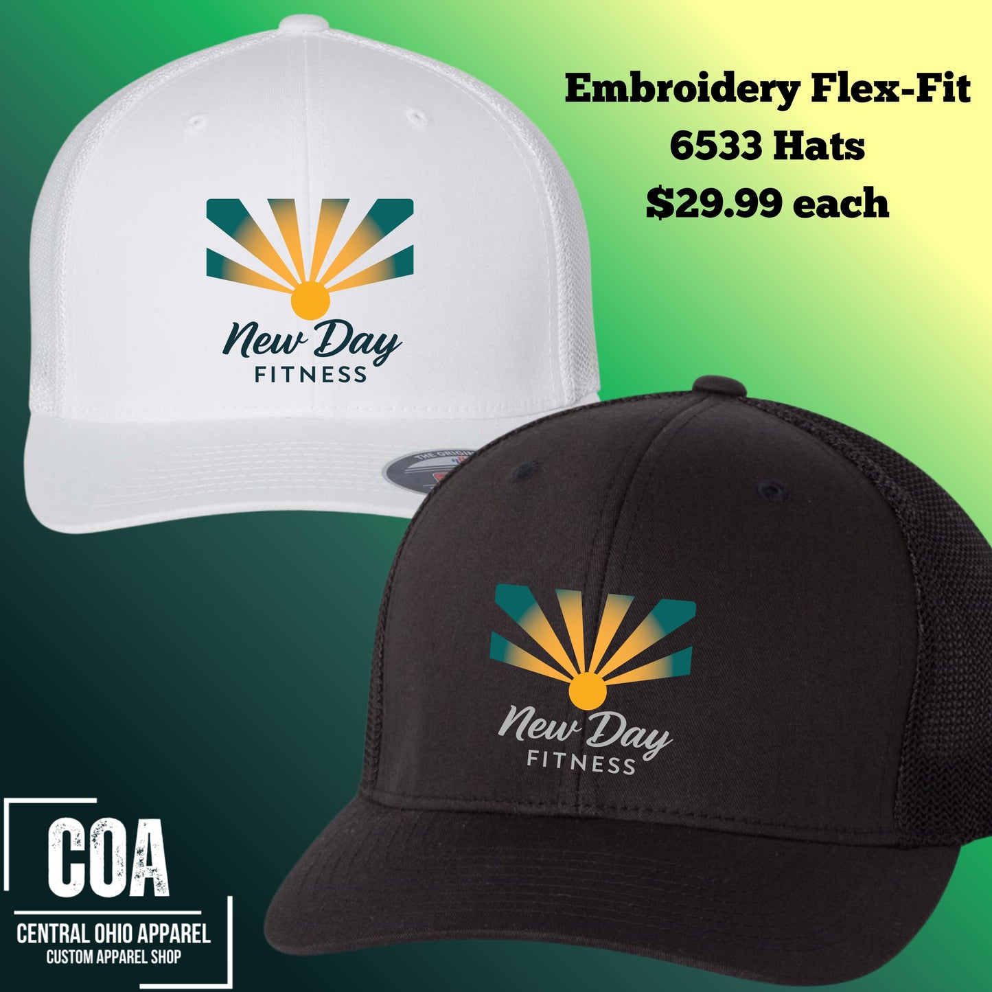 New Day Fitness Embroidered FlexFit 6533 Hat