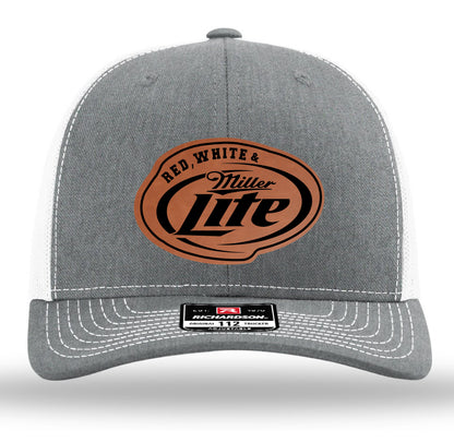 Red, White and Miller Lite Patch Hat