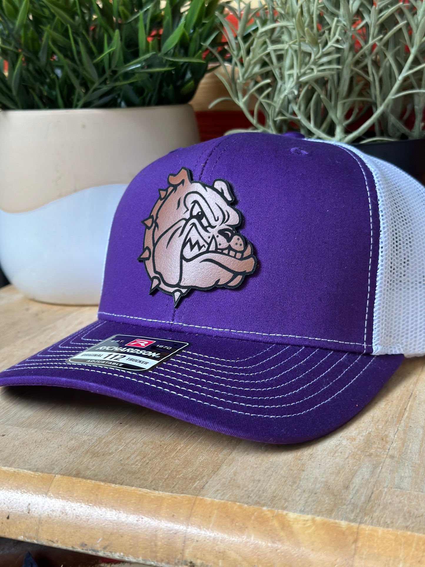 East Knox Bulldog Leatherette hat patch