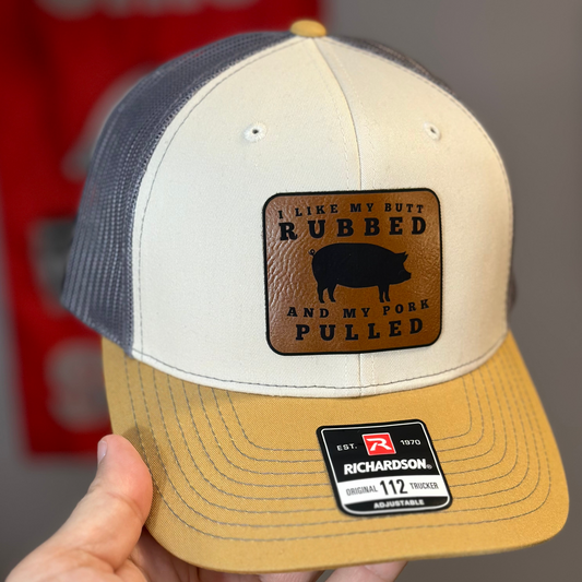 Rubbed and Pulled Pork Leatherette Patch Hat