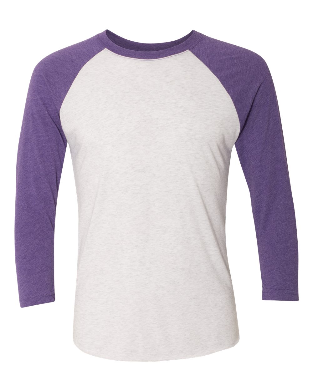 Purple and White Triblend 3/4 sleeve T-Shirt EK Design