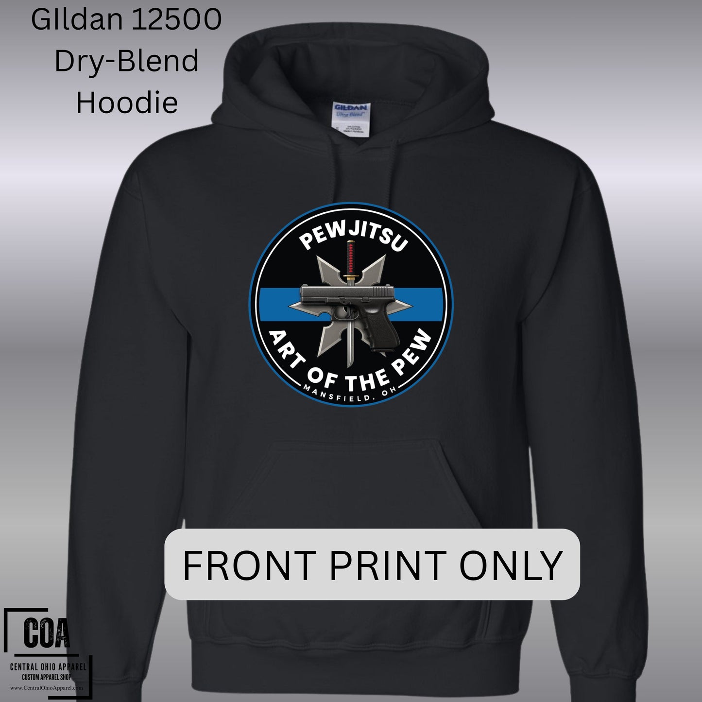 PEWJITSU Custom Dri-Blend Hoodie Gildan 12500