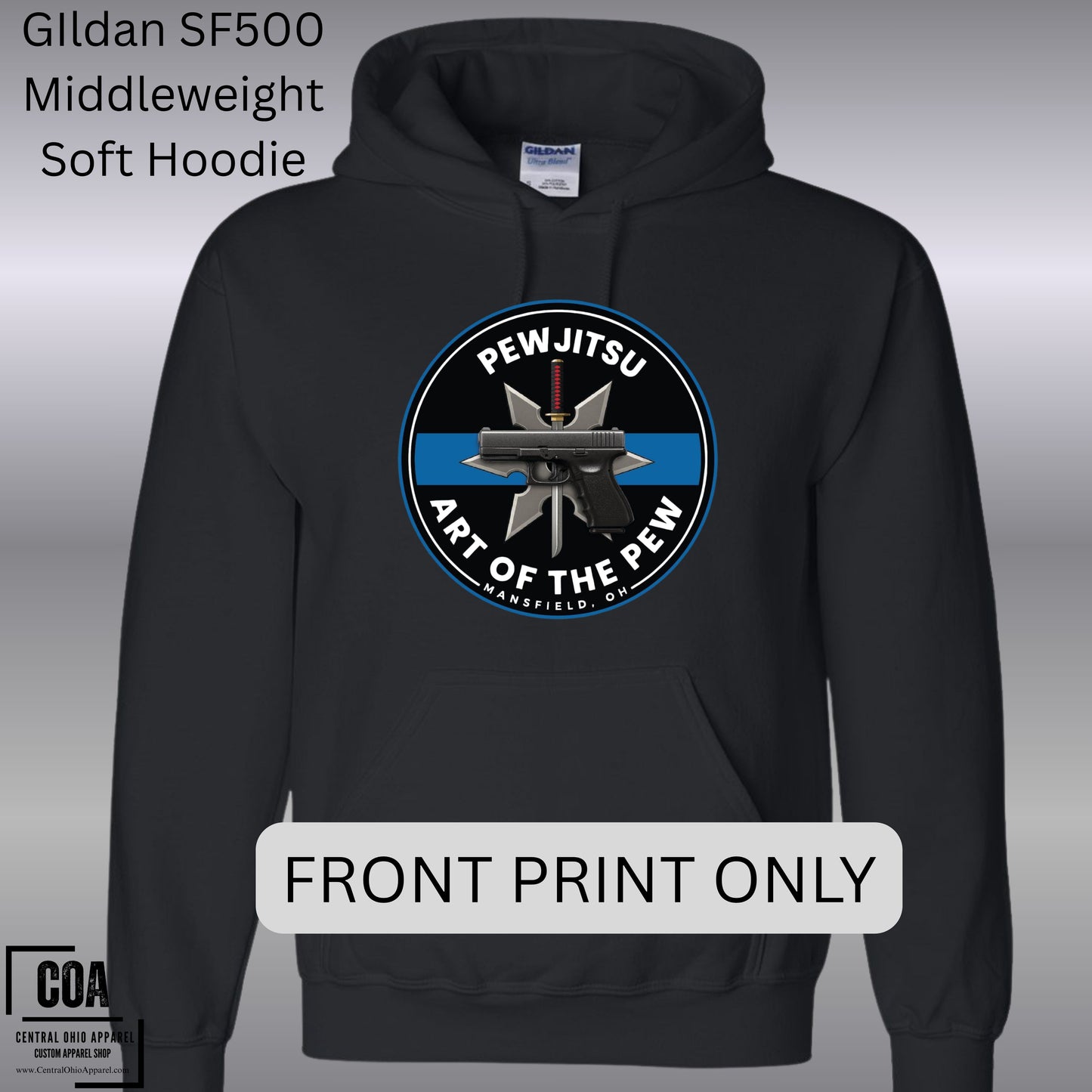 PEWJITSU Custom SoftStyle Hoodie Gildan SF500