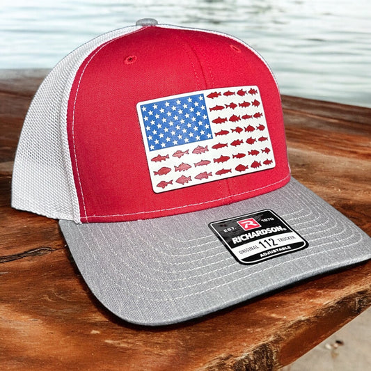 USA Flag Fishing Hat with Acrylic Patch