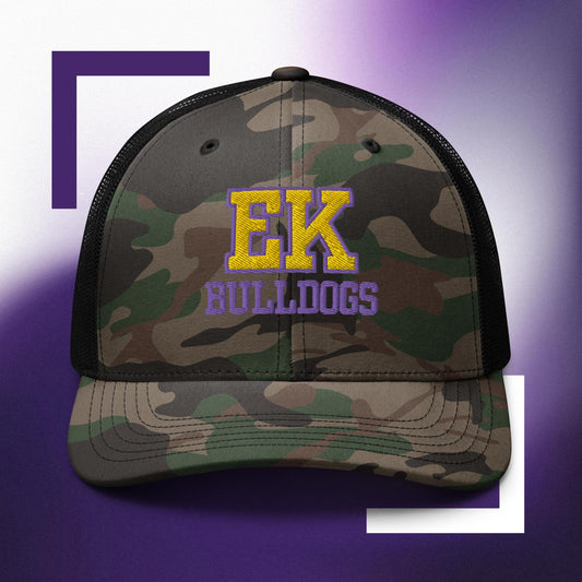 EK Bulldogs Camouflage Embroidered trucker hat